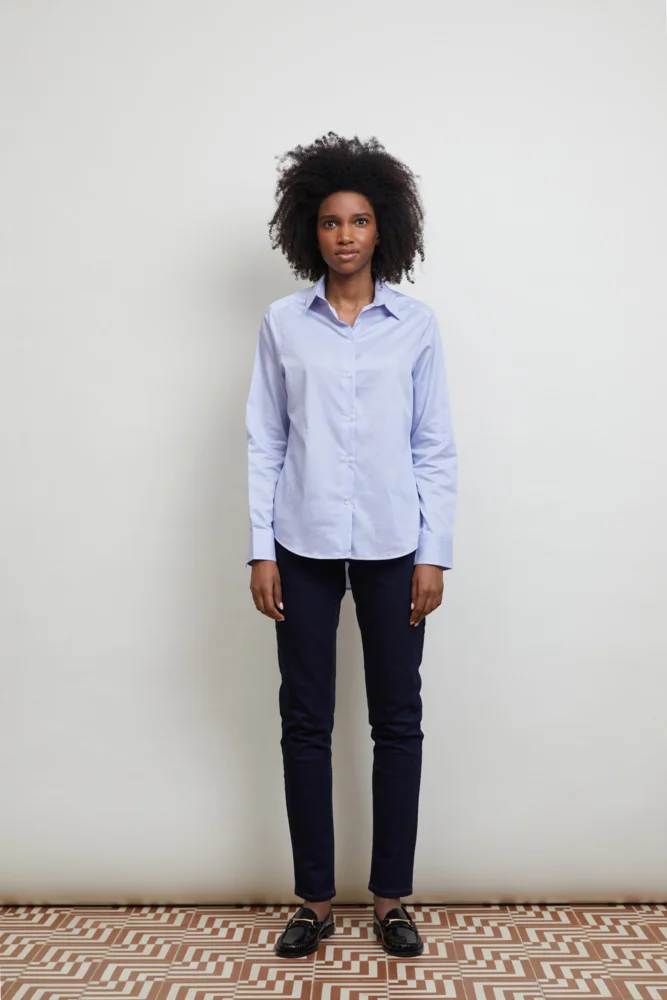 Micro-Twill Bluse langarm