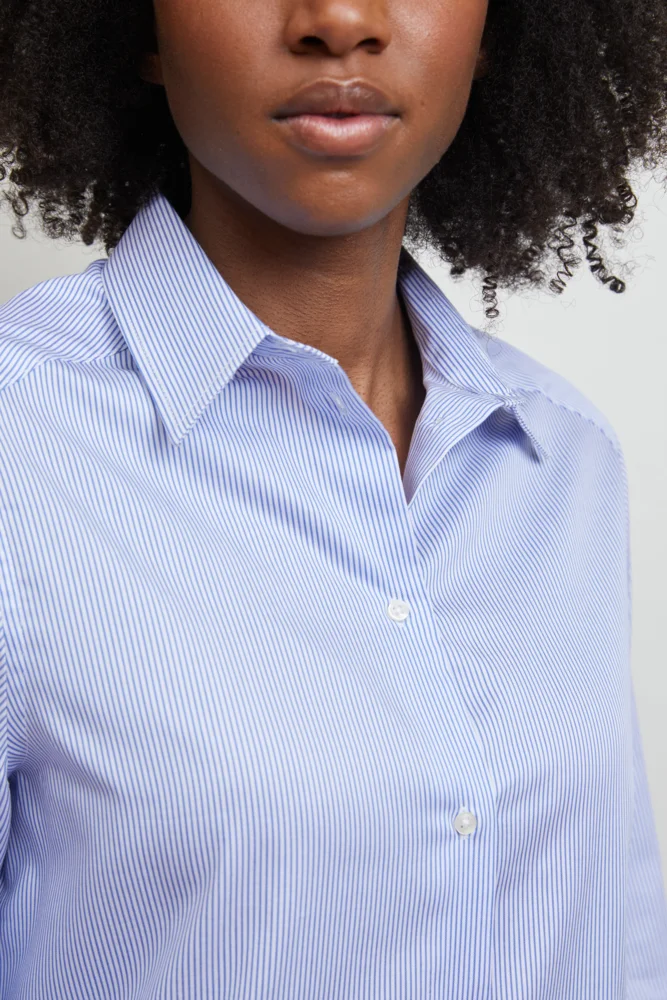 Micro-Twill Bluse langarm