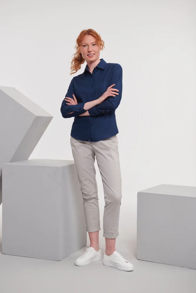 Oxford Bluse langarm
