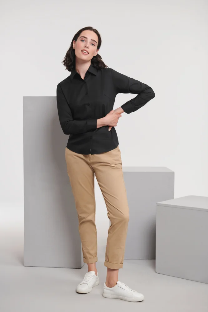 Oxford Bluse langarm