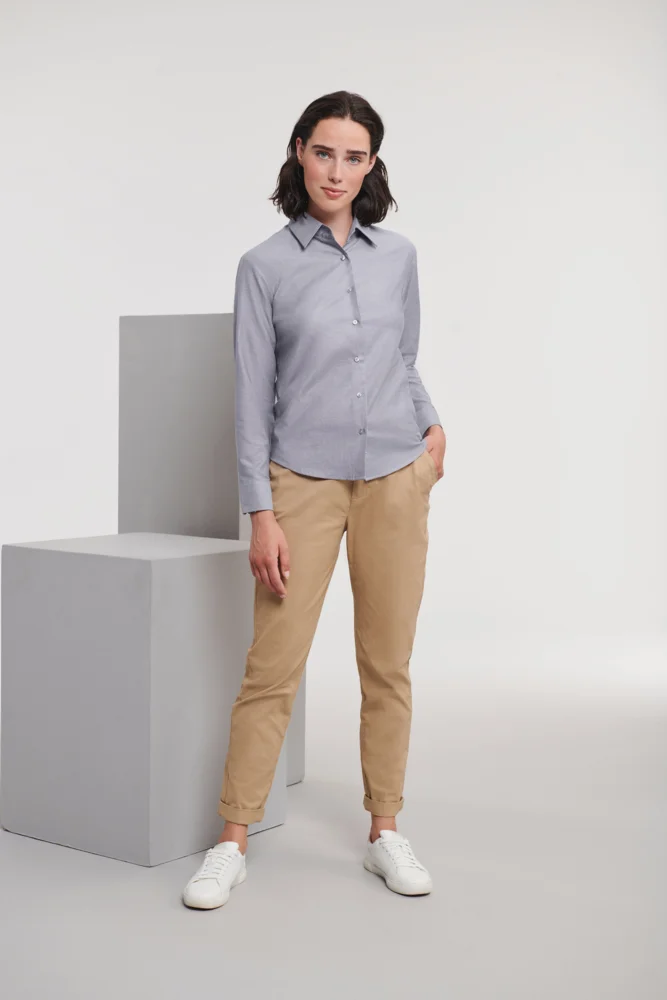 Oxford Bluse langarm
