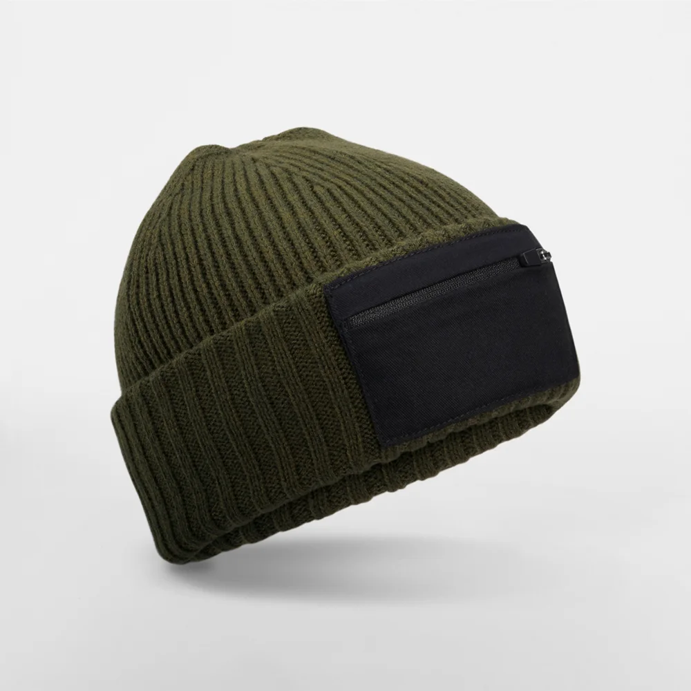 Patch Beanie mit Zip