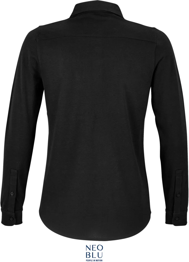 Piqué Bluse langarm