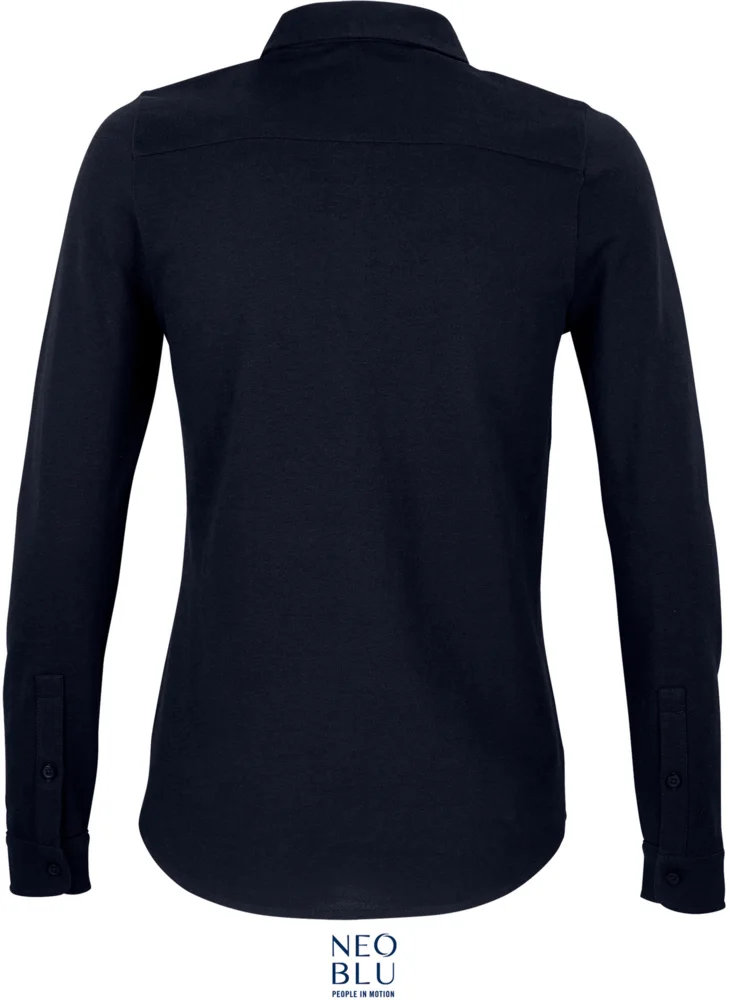 Piqué Bluse langarm