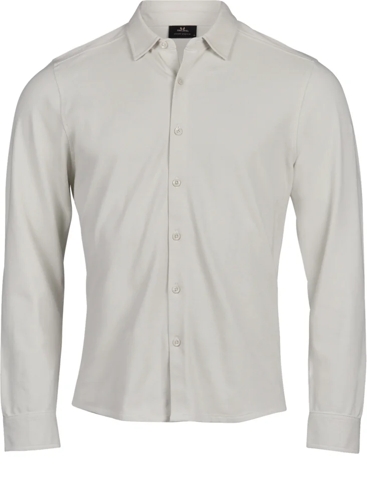 Piqué Hemd langarm "Luxury Stretch"