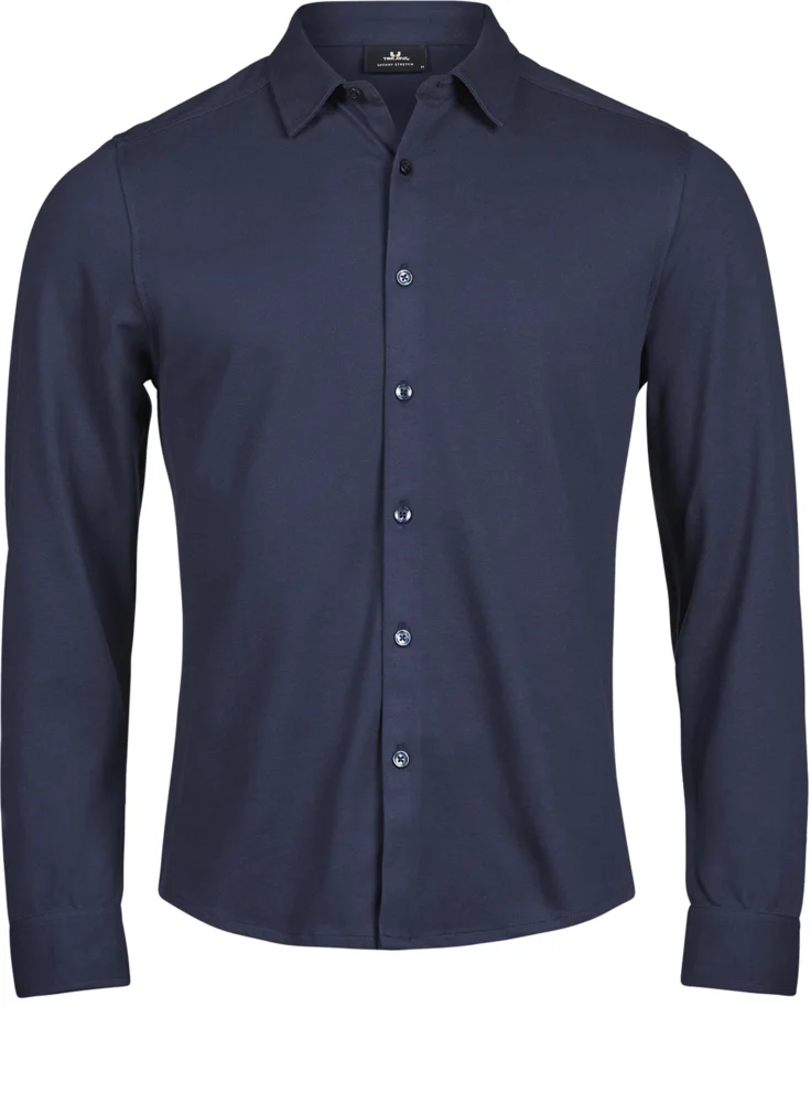 Piqué Hemd langarm "Luxury Stretch"