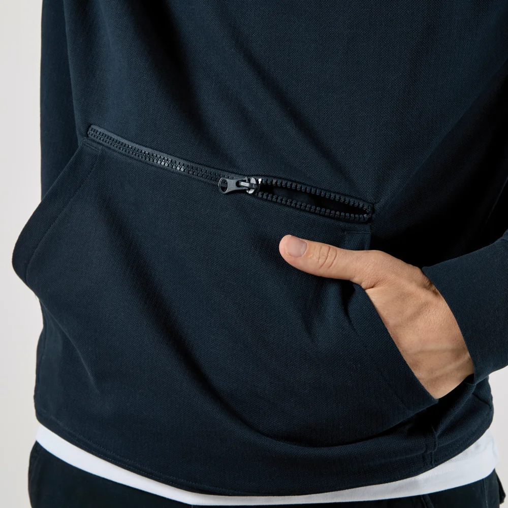 Piqué Kapuzen Sweater
