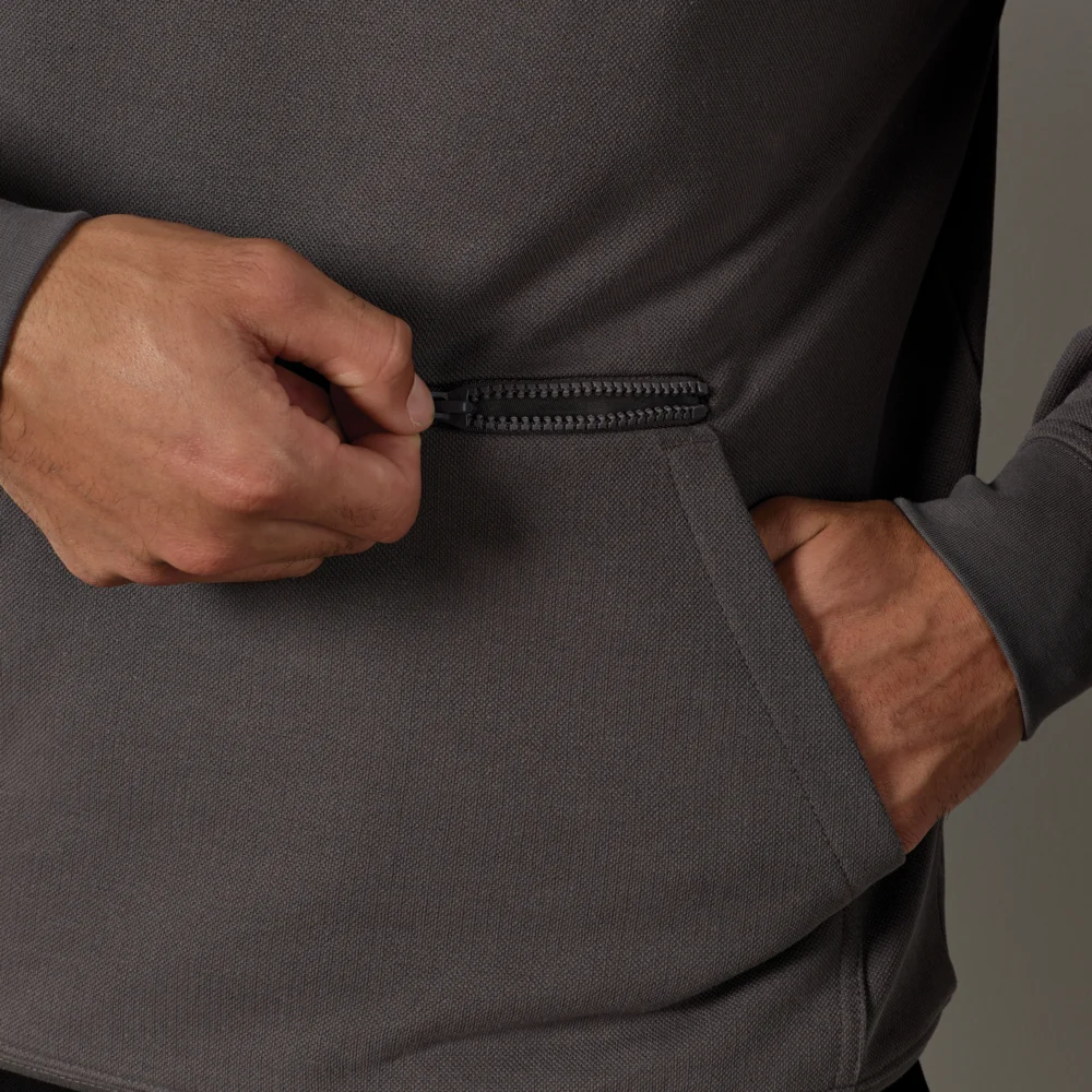 Piqué Kapuzen Sweater
