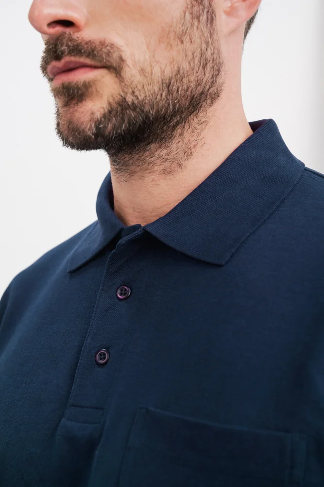 Piqué Polo mit Brusttasche