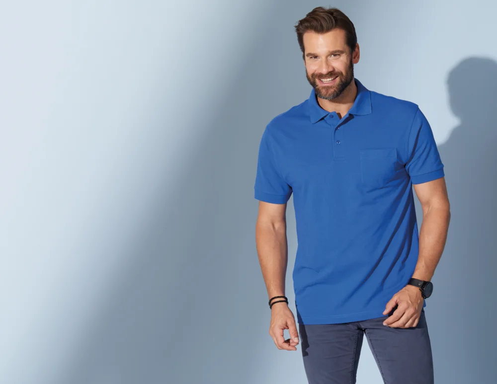 Piqué Polo mit Brusttasche
