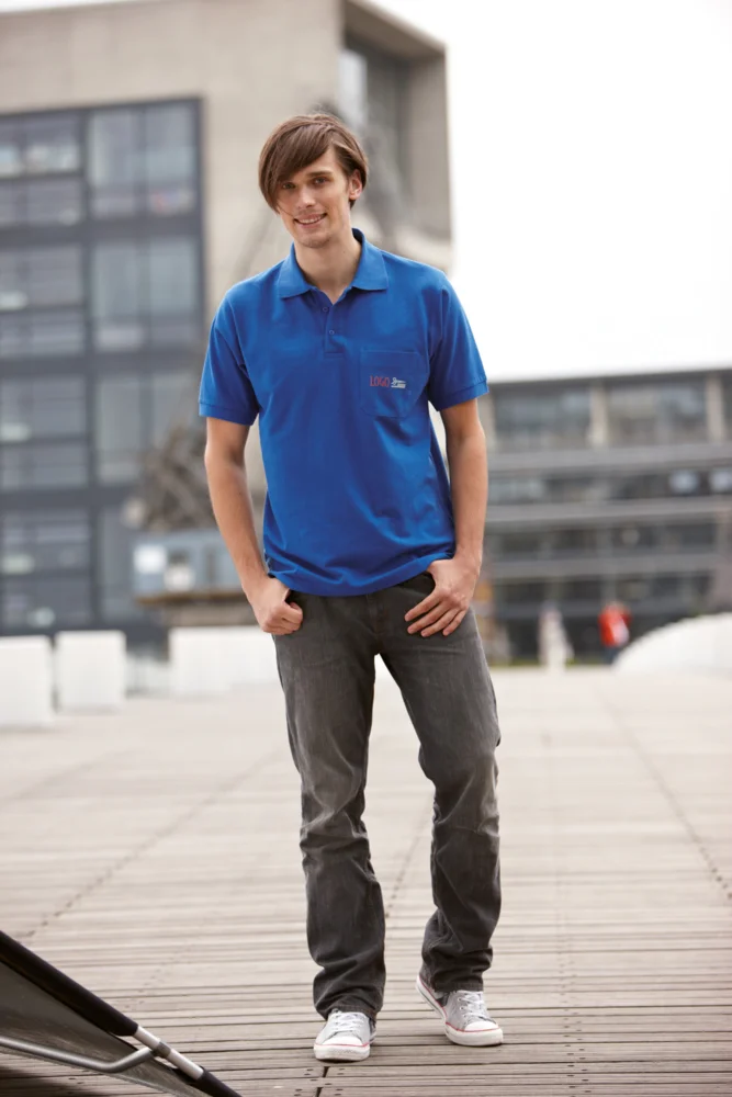 Piqué Polo mit Brusttasche