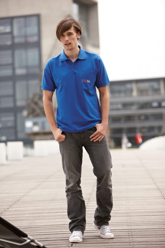 Piqué Polo mit Brusttasche