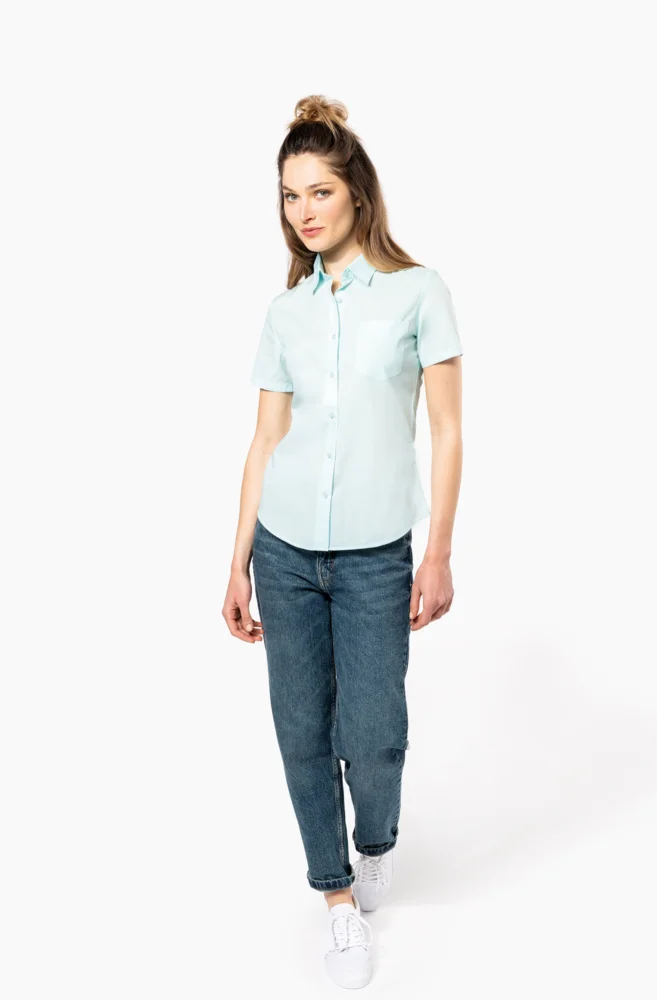 Poplin Blouse "Judith" short-sleeve