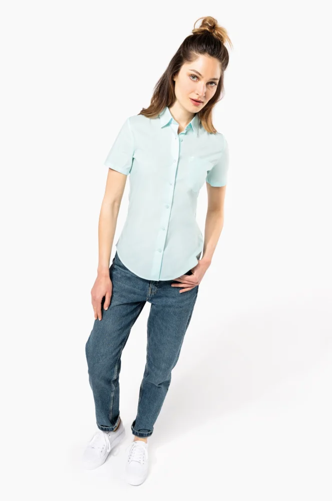 Poplin Blouse "Judith" short-sleeve