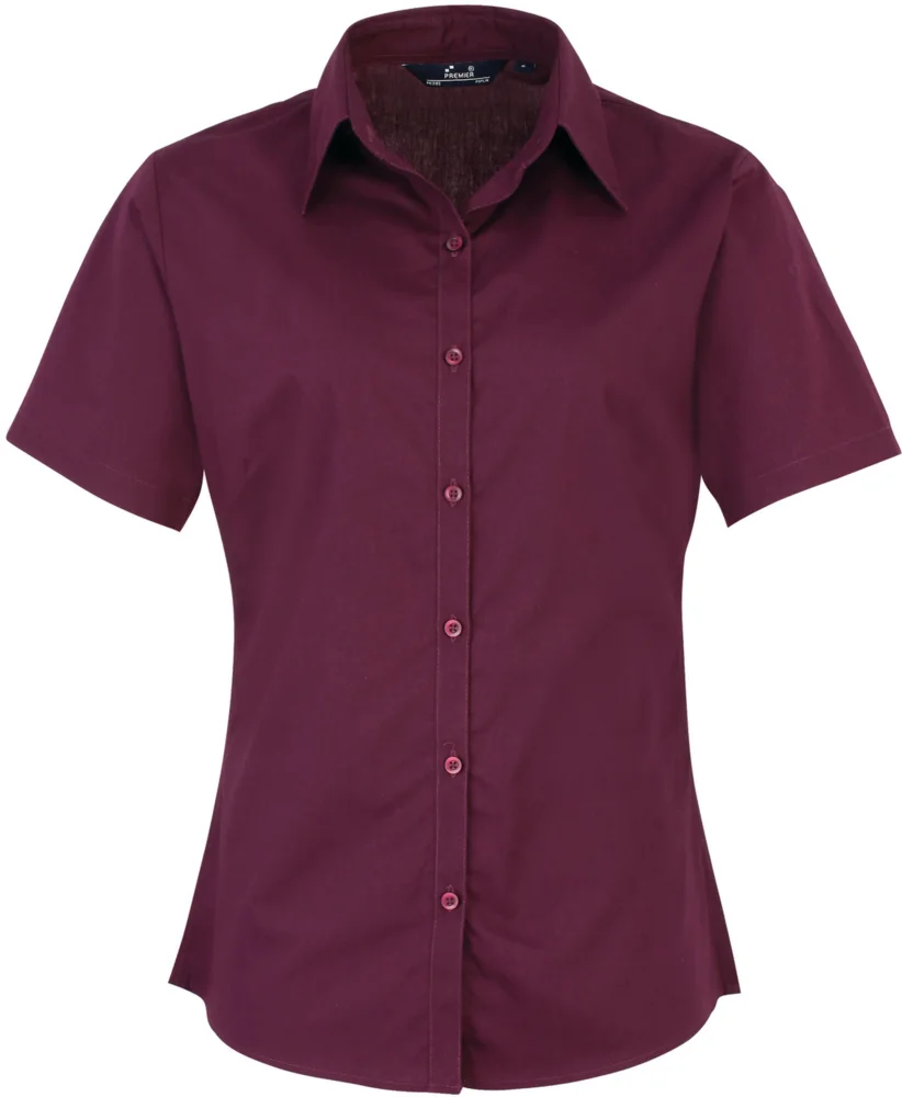 Popeline Bluse kurzarm