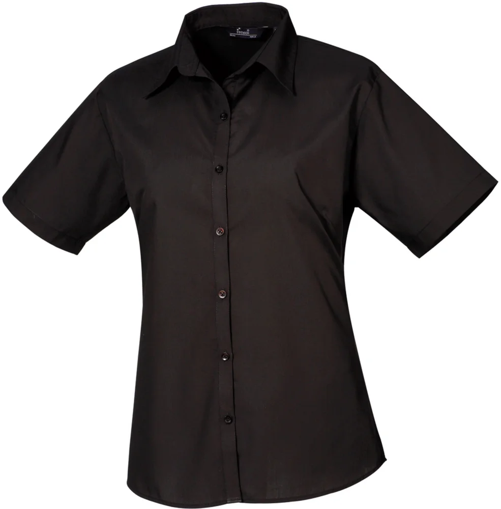 Popeline Bluse kurzarm