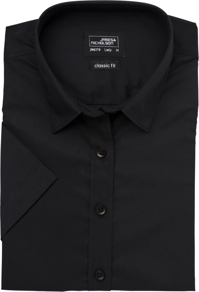 Popeline Bluse kurzarm