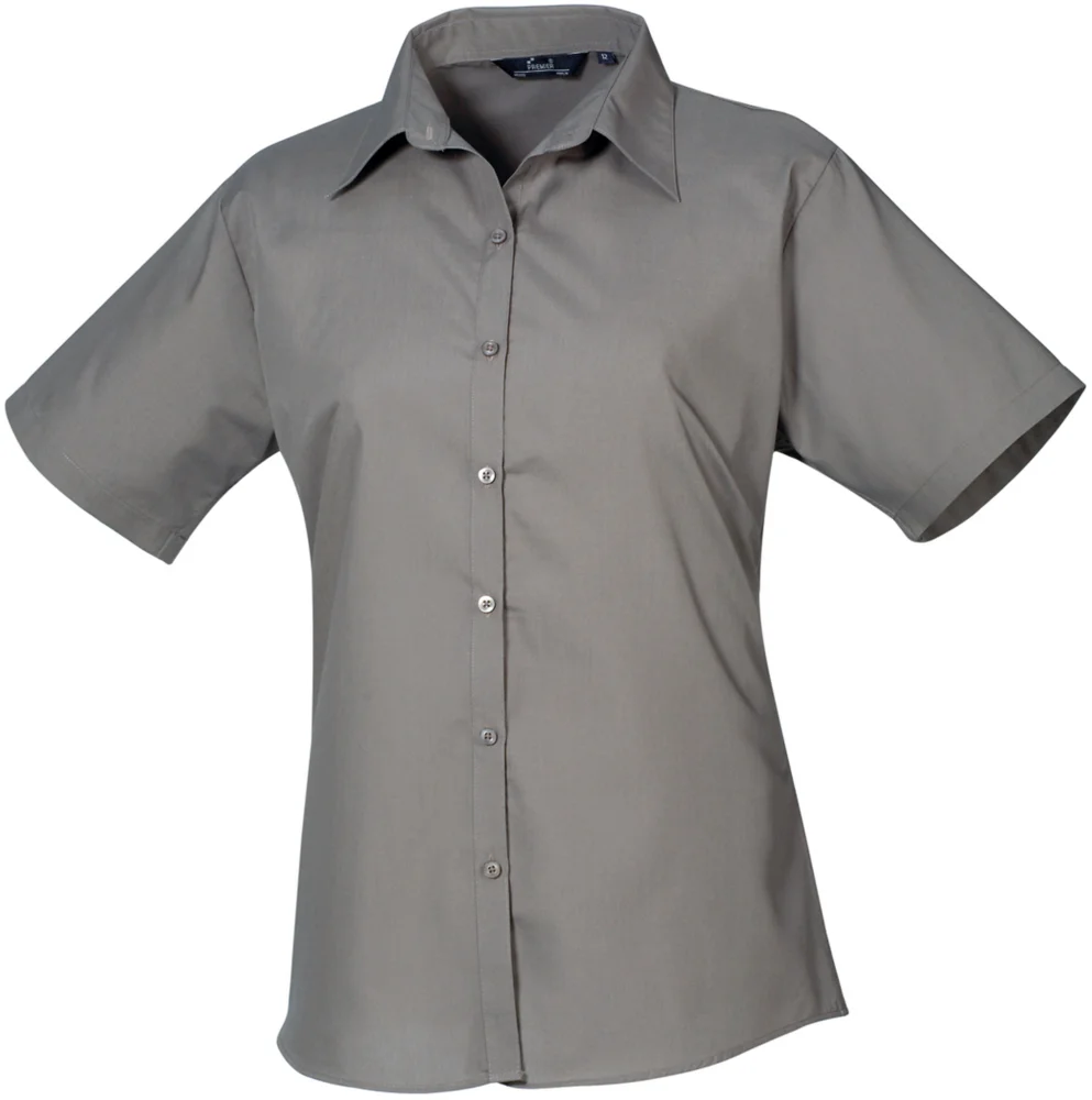 Popeline Bluse kurzarm