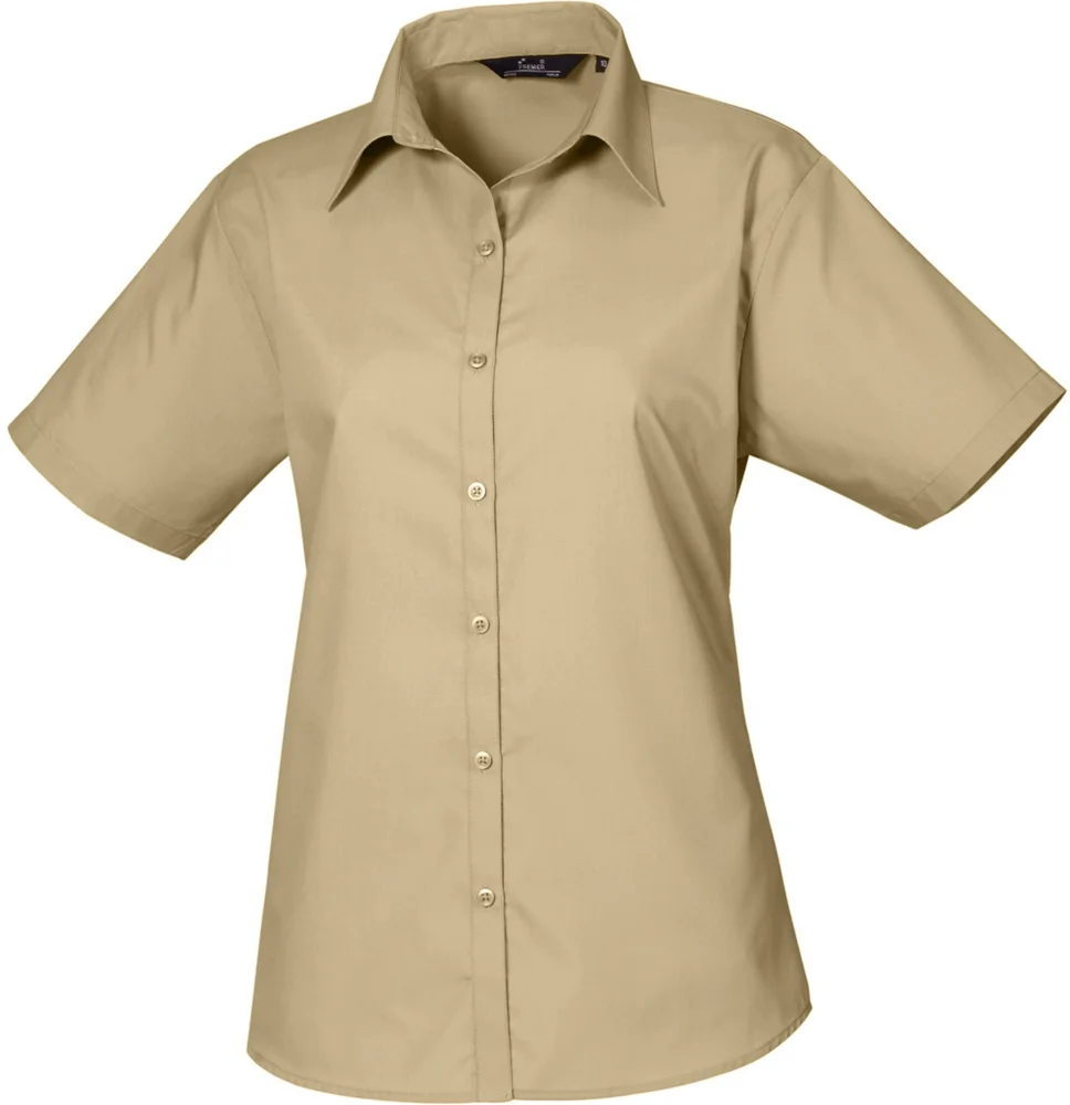 Popeline Bluse kurzarm