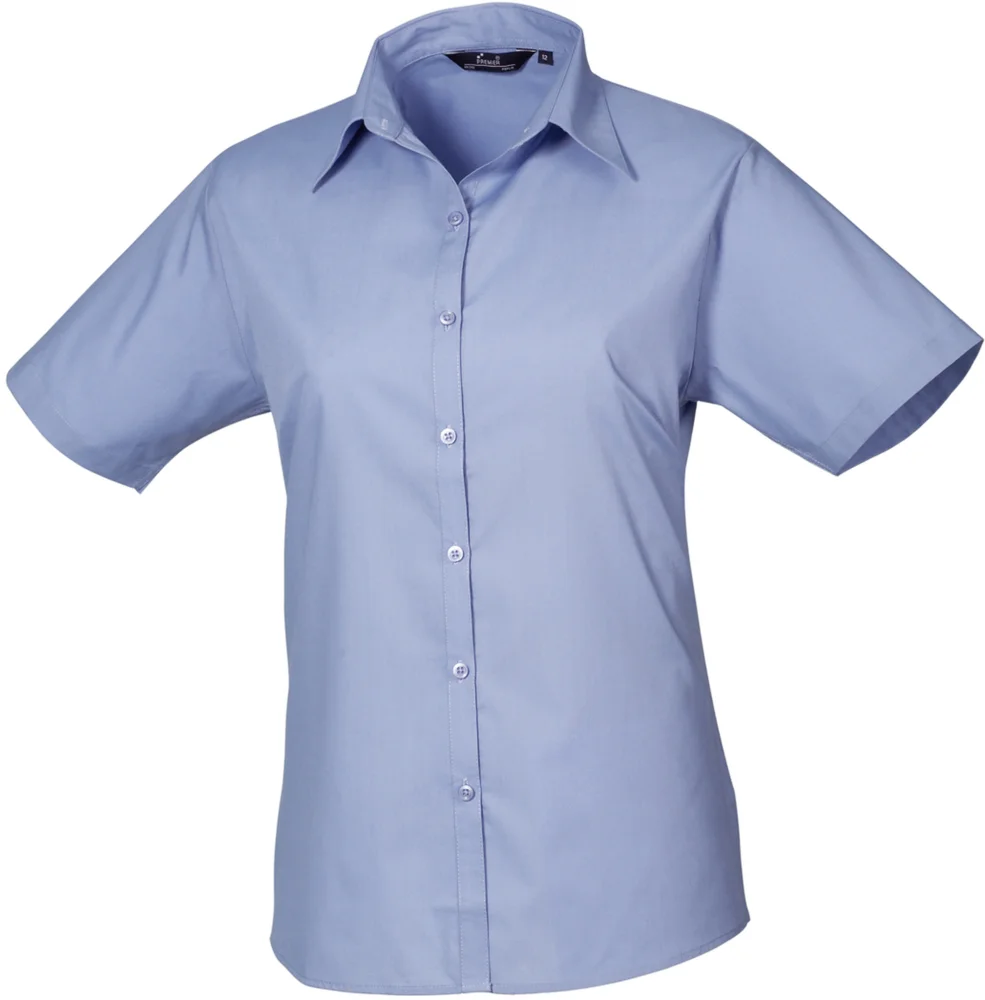 Popeline Bluse kurzarm