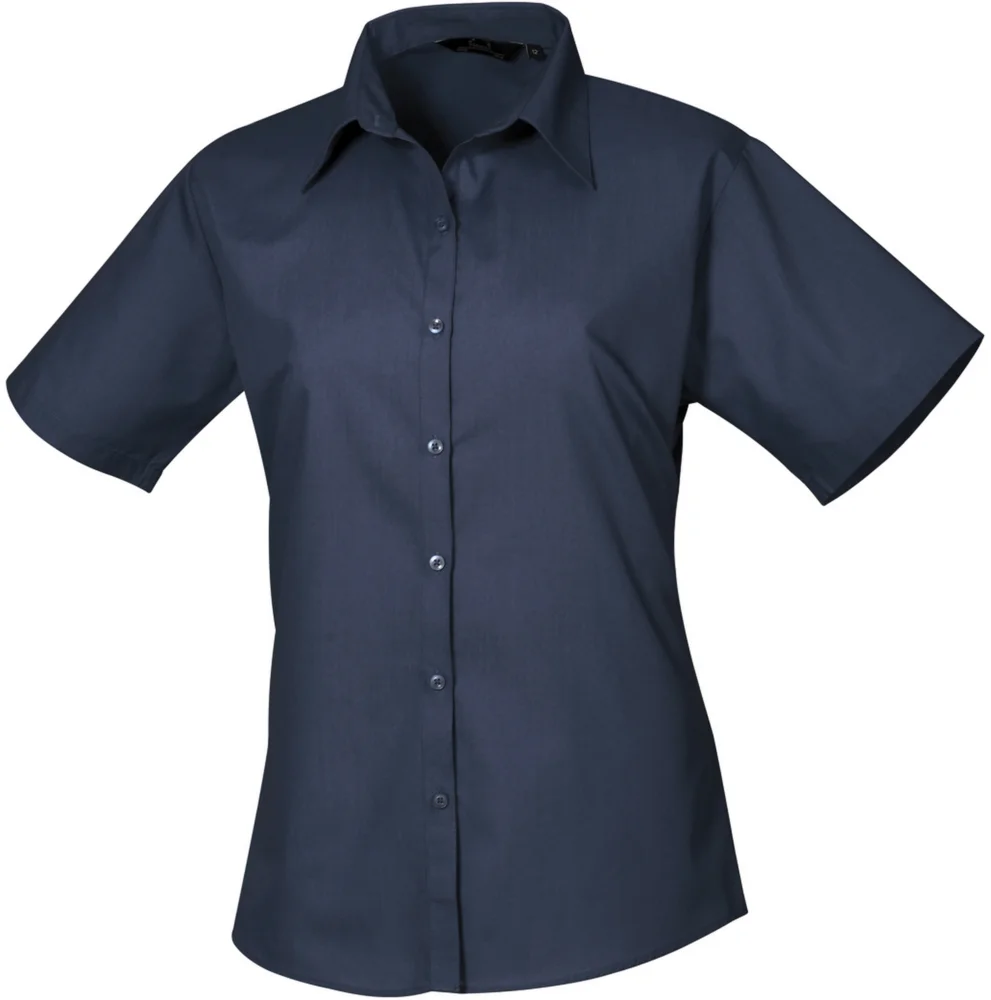 Popeline Bluse kurzarm