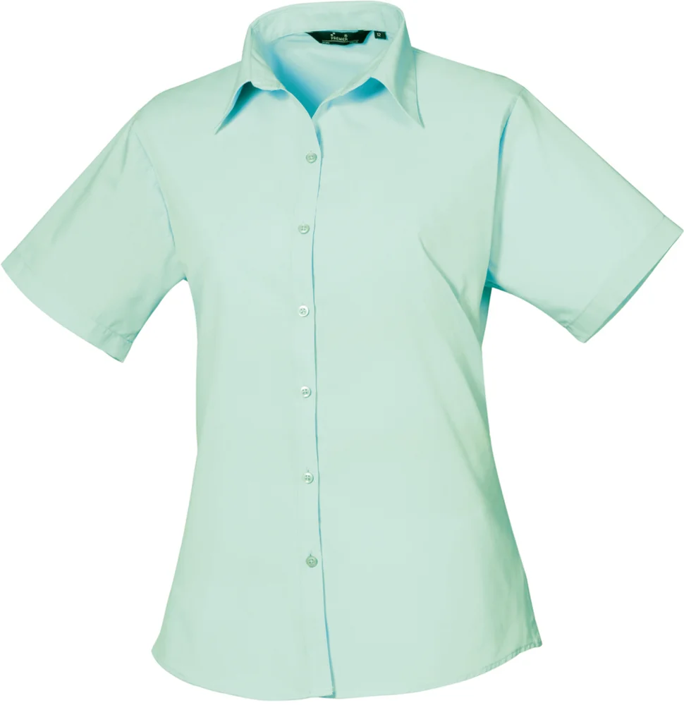 Popeline Bluse kurzarm