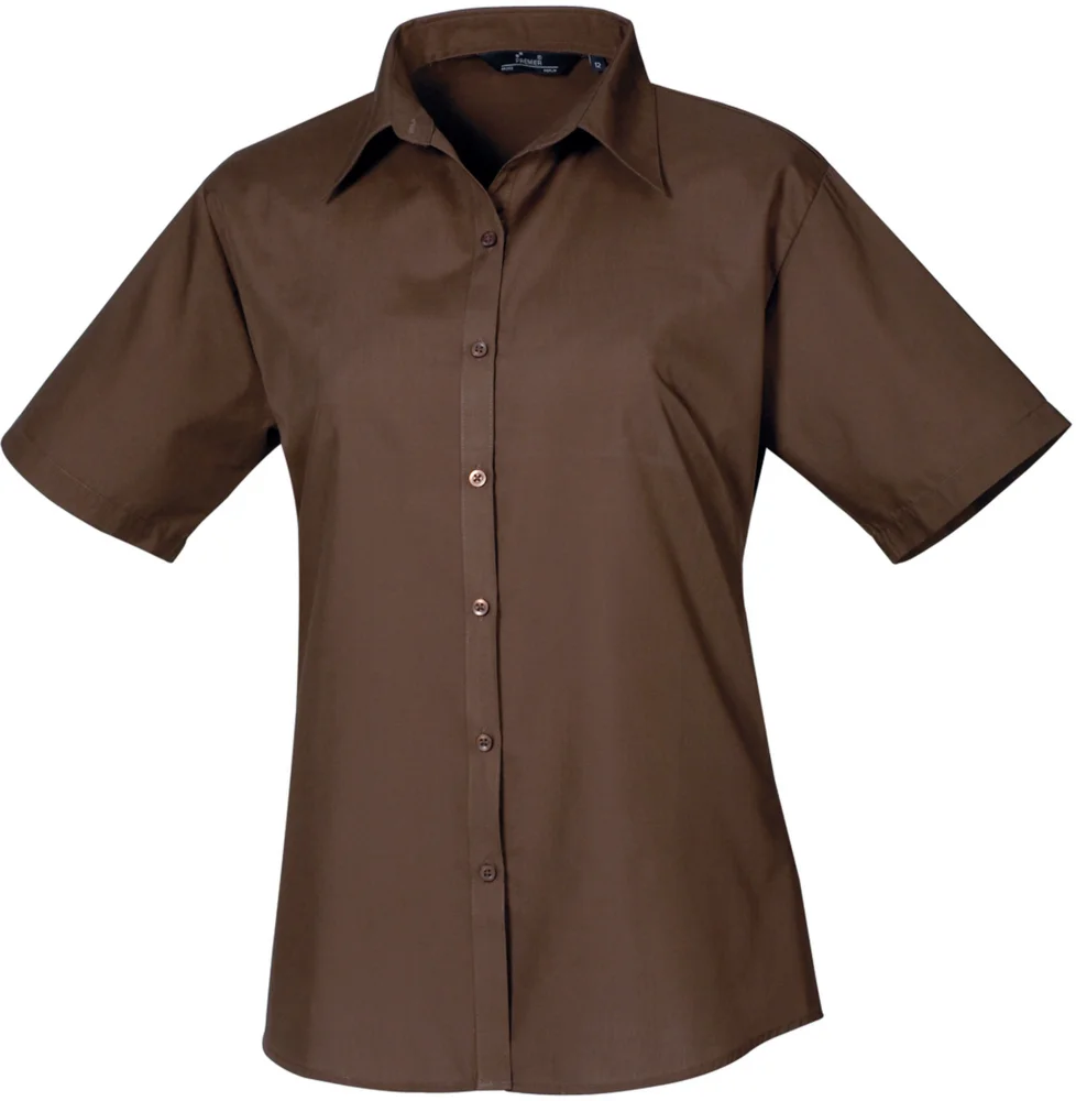 Popeline Bluse kurzarm