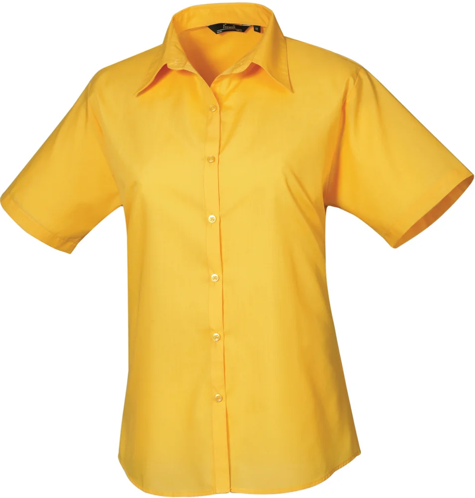 Popeline Bluse kurzarm