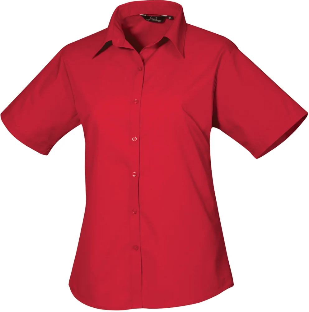 Popeline Bluse kurzarm