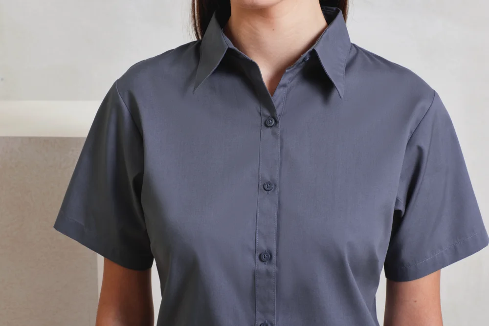 Popeline Bluse kurzarm