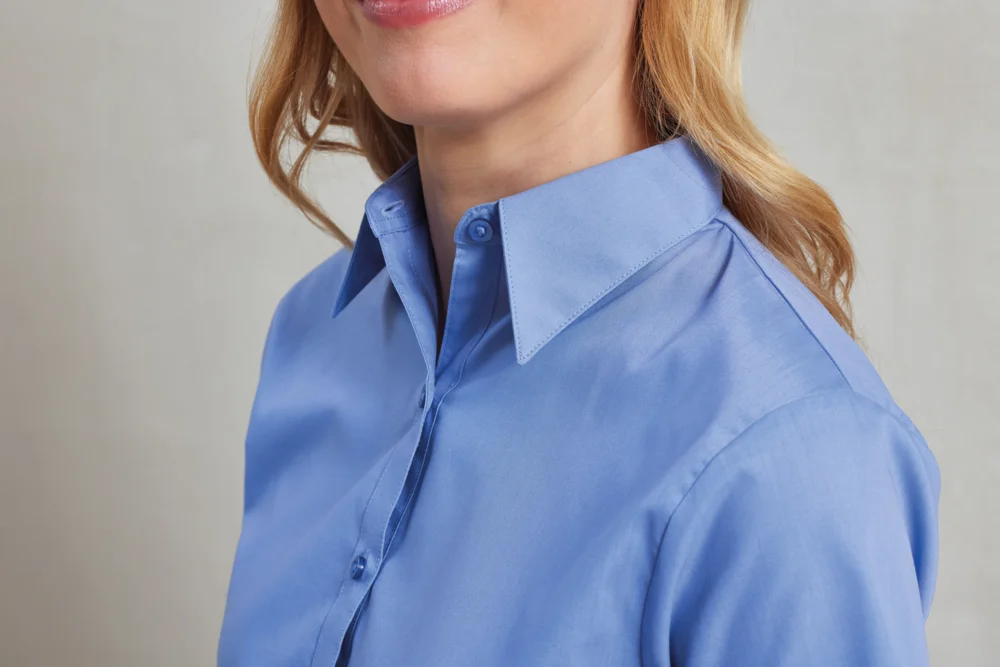 Popeline Bluse kurzarm