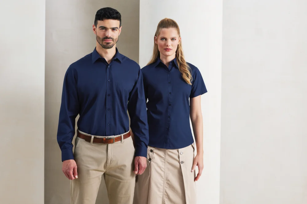 Popeline Bluse kurzarm