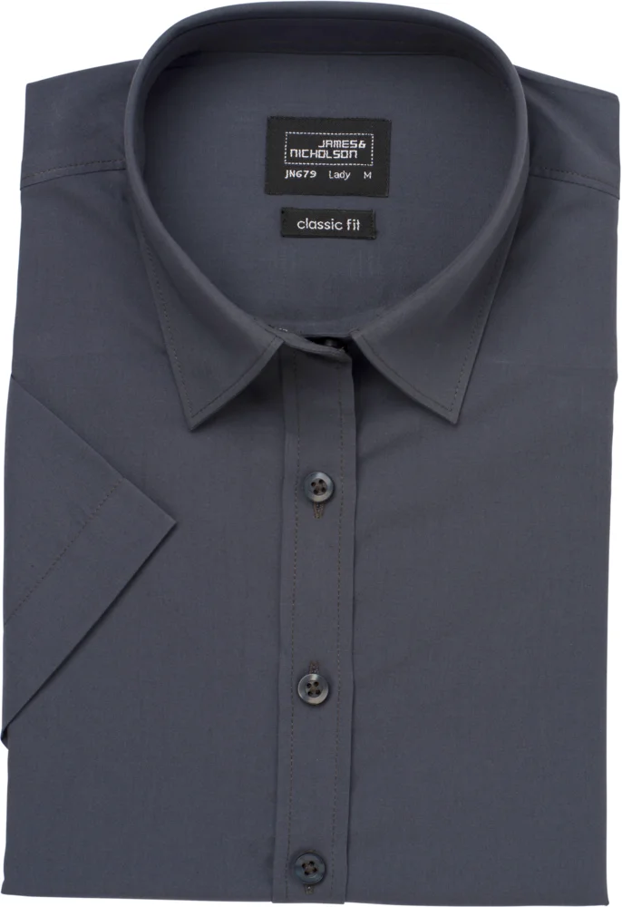 Popeline Bluse kurzarm