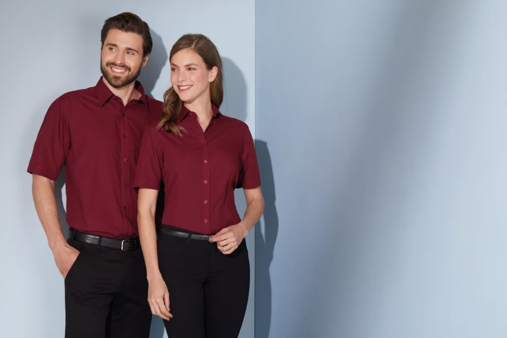 Popeline Bluse kurzarm