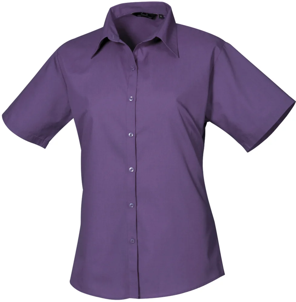 Popeline Bluse kurzarm