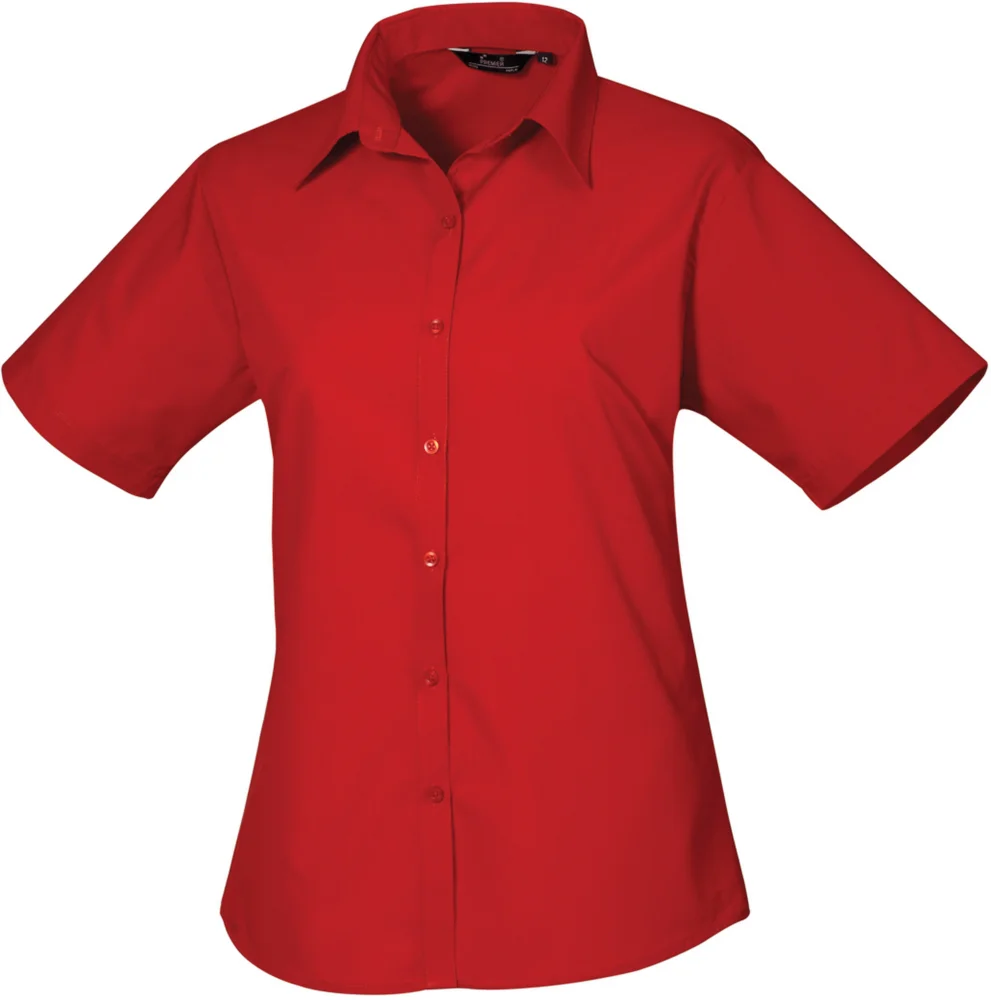 Popeline Bluse kurzarm
