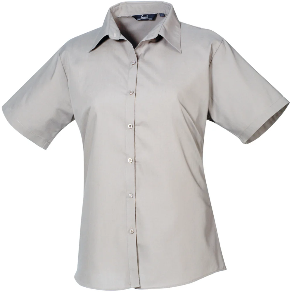 Popeline Bluse kurzarm
