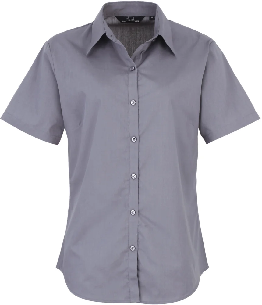 Popeline Bluse kurzarm