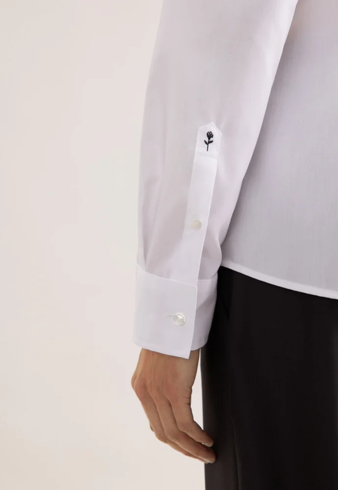 Popeline Bluse langarm