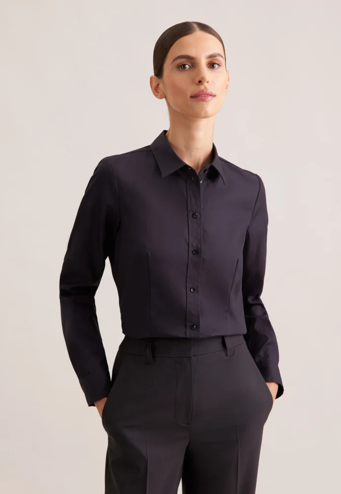 Popeline Bluse langarm