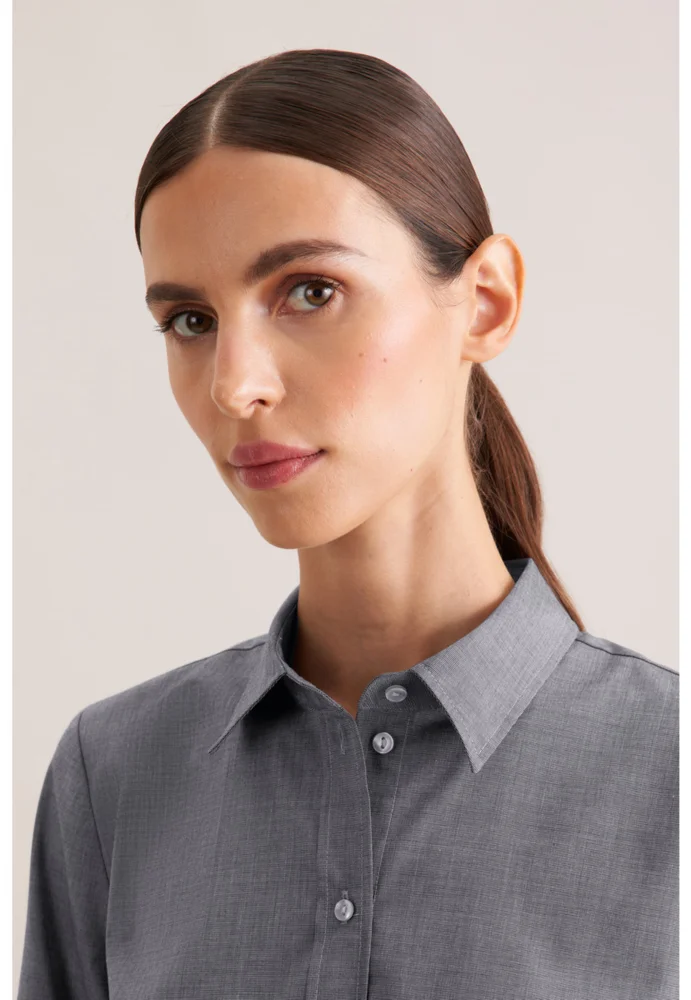 Popeline Bluse langarm