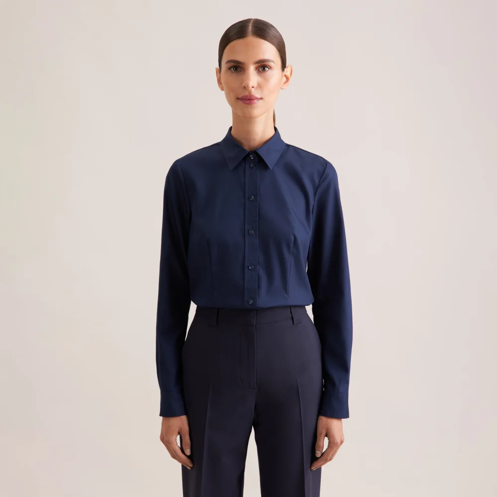 Popeline Bluse langarm