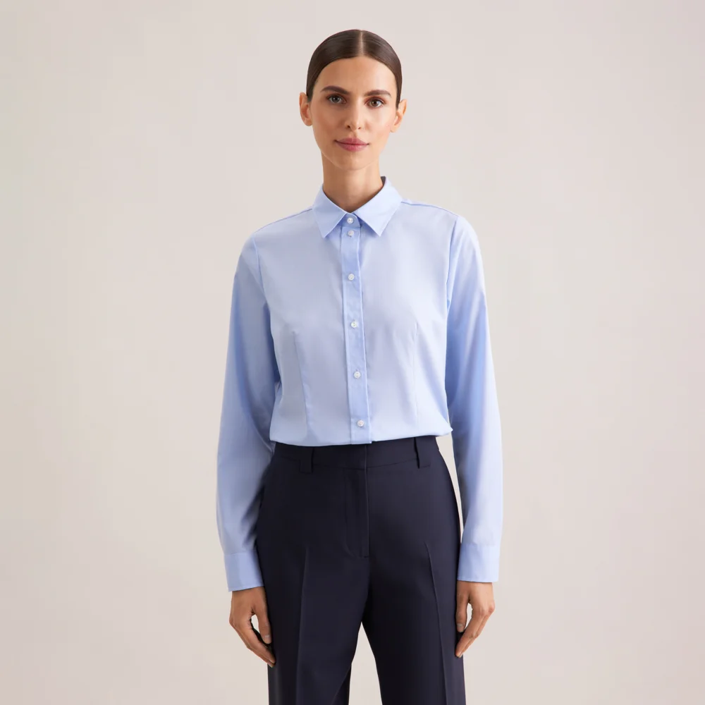 Popeline Bluse langarm