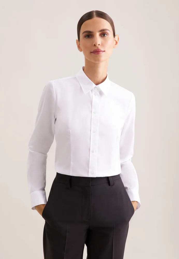 Popeline Bluse langarm