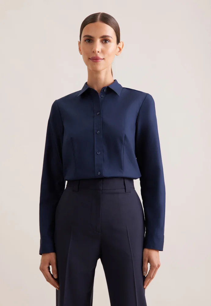 Popeline Bluse langarm