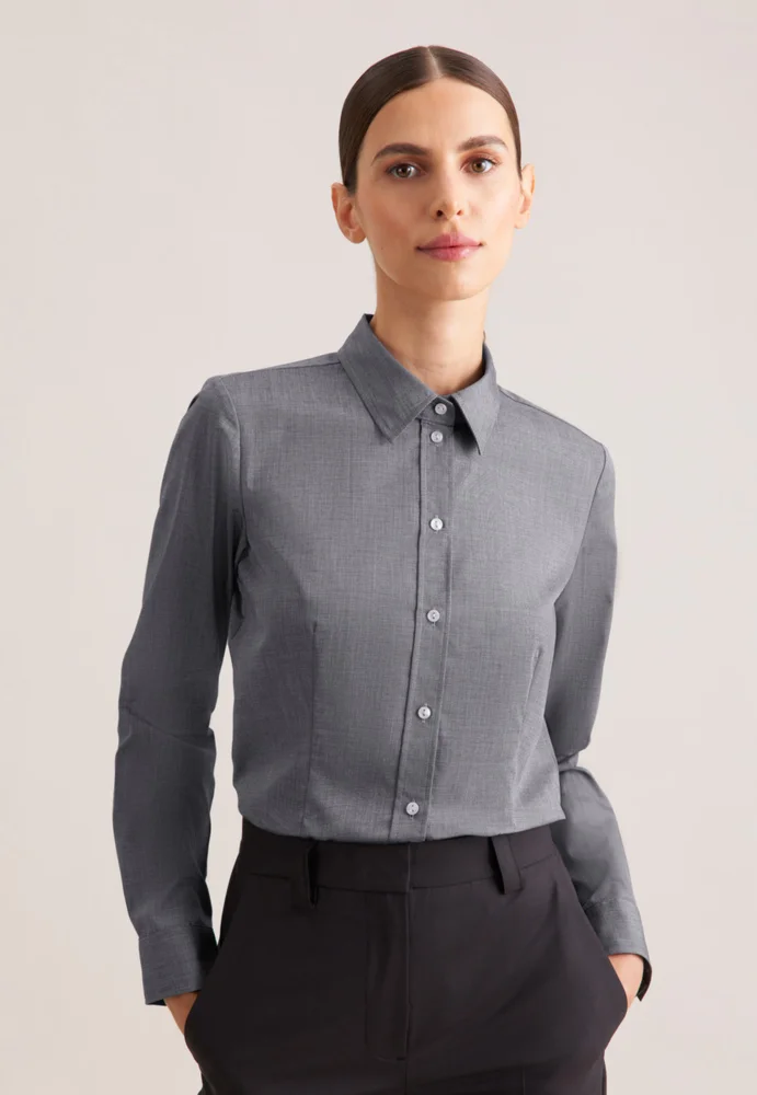 Popeline Bluse langarm