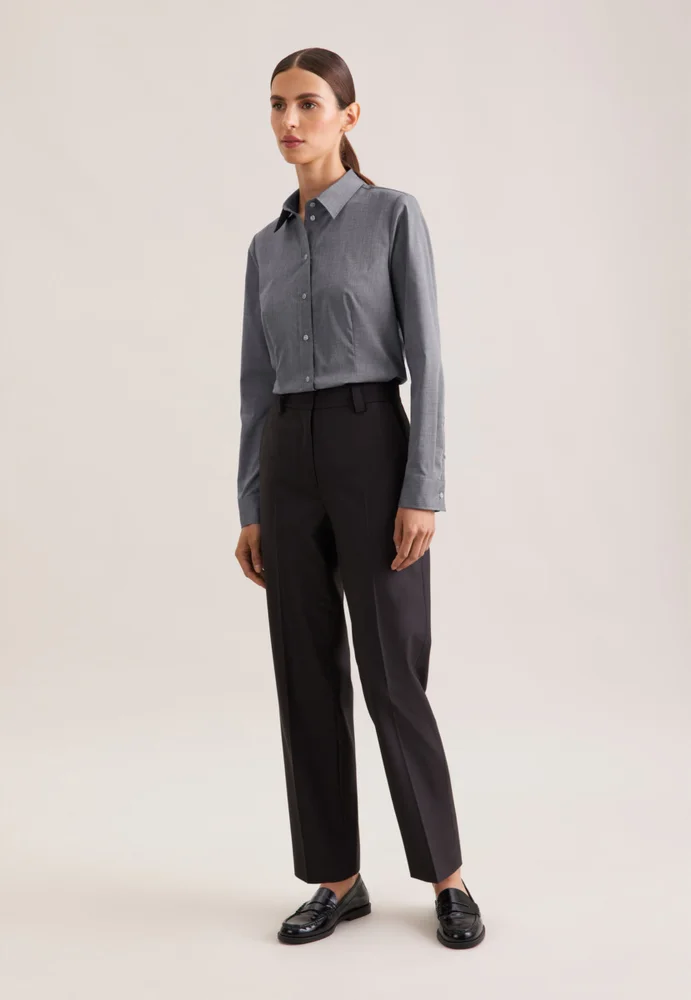 Popeline Bluse langarm