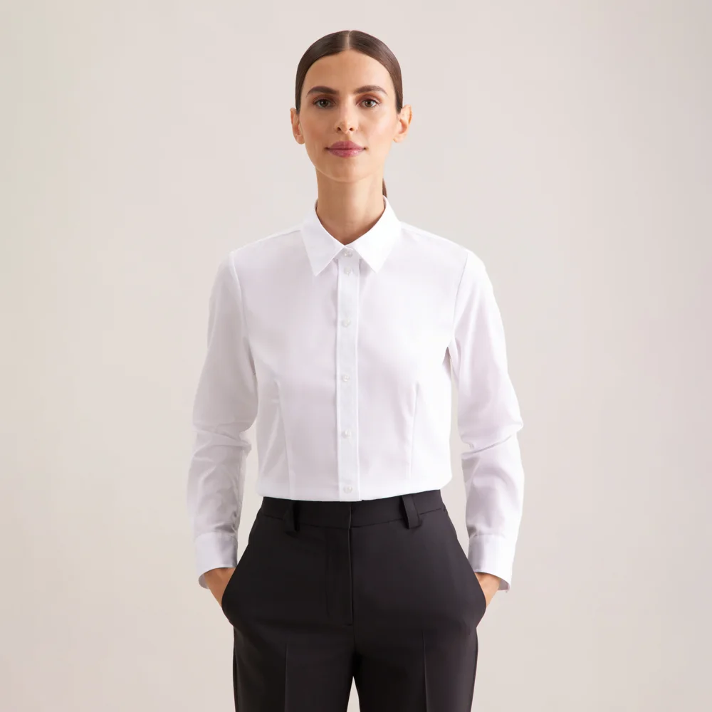 Popeline Bluse langarm