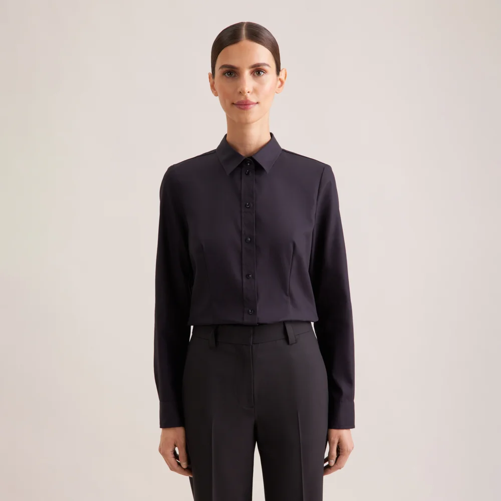 Popeline Bluse langarm