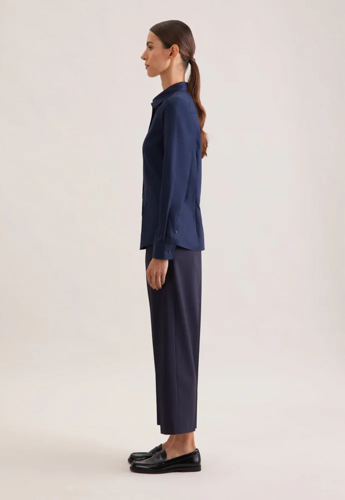 Popeline Bluse langarm
